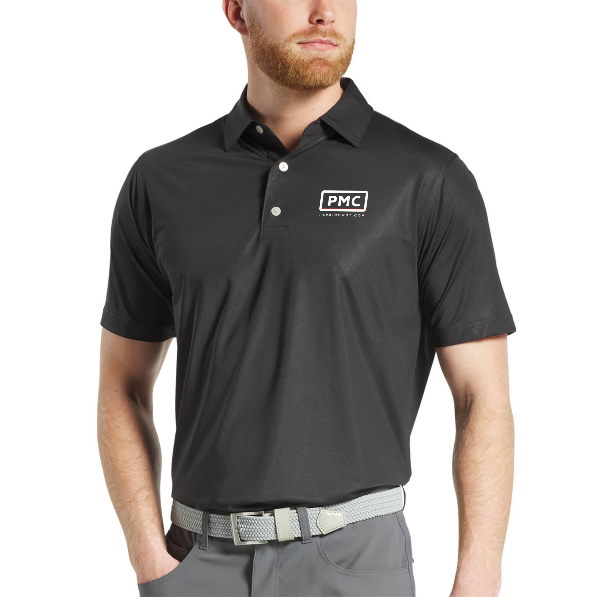 Men's FootJoy Tonal Dot Print Lisle Polo